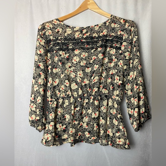 Lily Rose Tops - Lily Rose Floral Lace Blouse Romantic Vintage Vibes Feminine Boho Coquette M